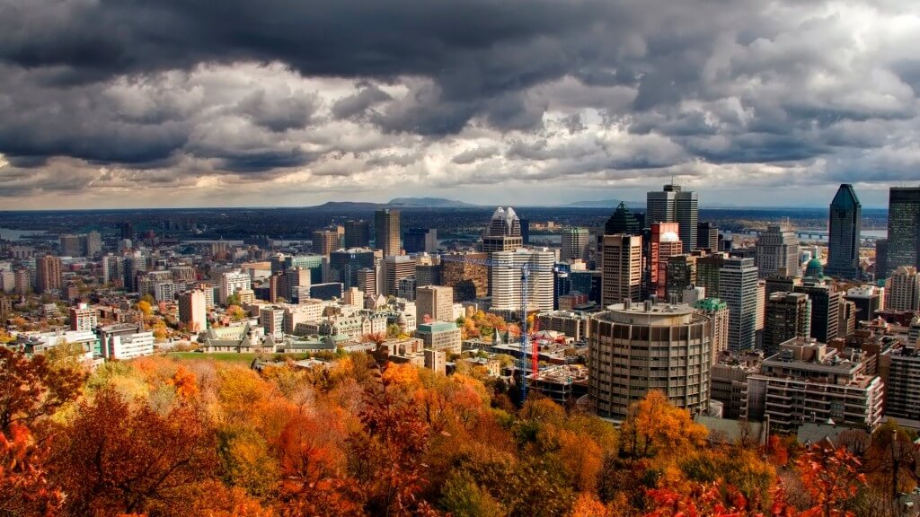 Vue aérienne de Montréal
